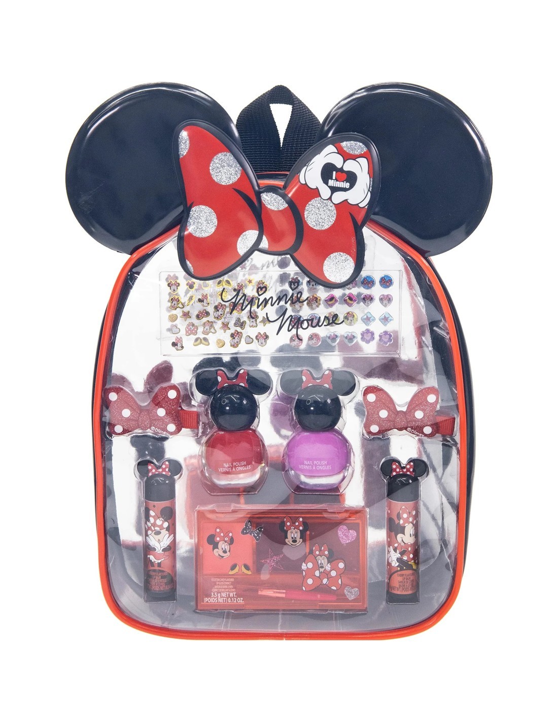 Minnie MB1344GA, zainetto con trucchi, make-up gioco bambini, dai 3 anni, rosa, portatile, con accessori, sicuro