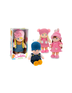 CARLOTTA - BAMBOLA DI PEZZA CON CAPPELLO 35CM  4 MODELLI ASSORTITO