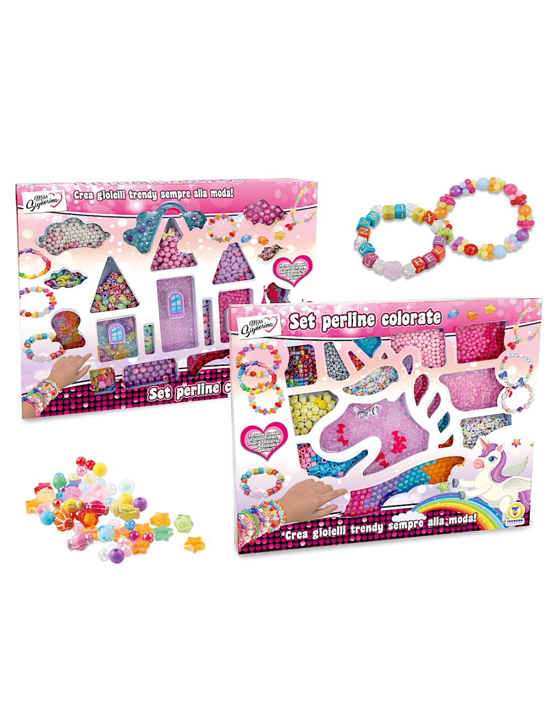 MISS SIGNORINA - SET PERLINE UNICORNO E CASTELLO 2 MODELLI ASSORTITO
