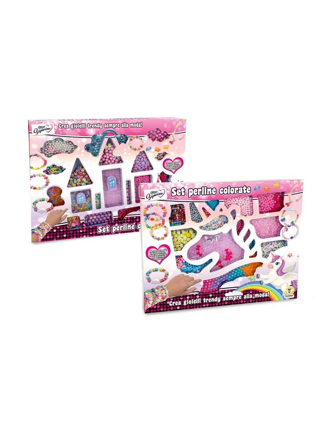 MISS SIGNORINA - SET PERLINE UNICORNO E CASTELLO 2 MODELLI ASSORTITO