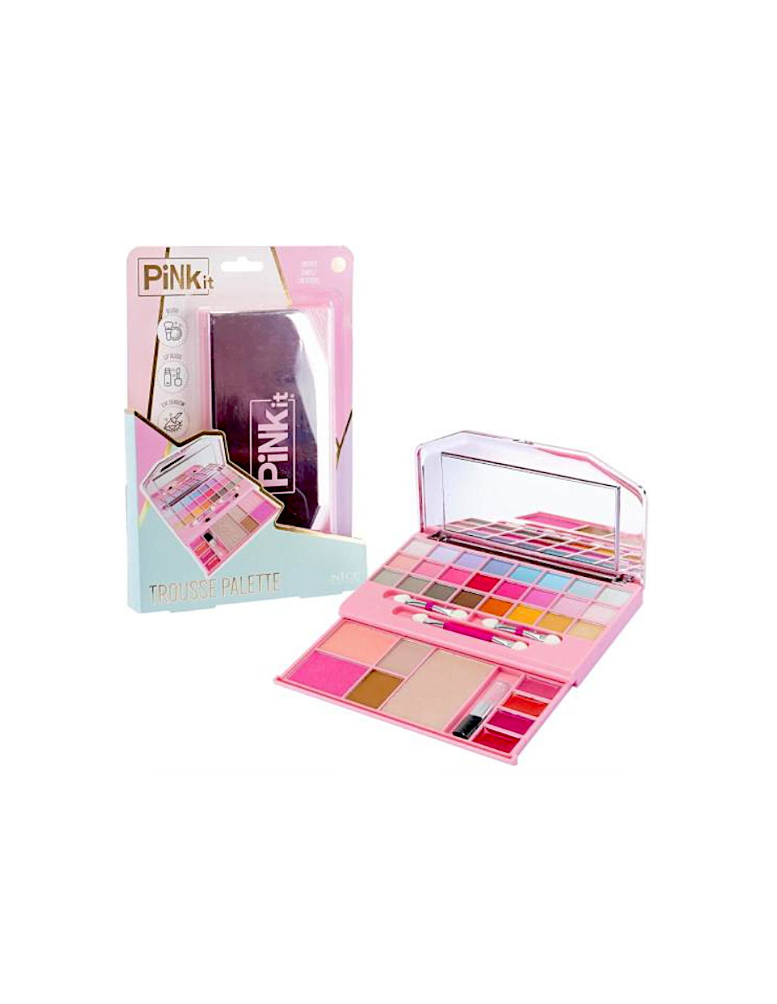 PINK IT Trousse Palette – Kit Trucco Bambini con Ombretti, Blush e Lucidalabbra