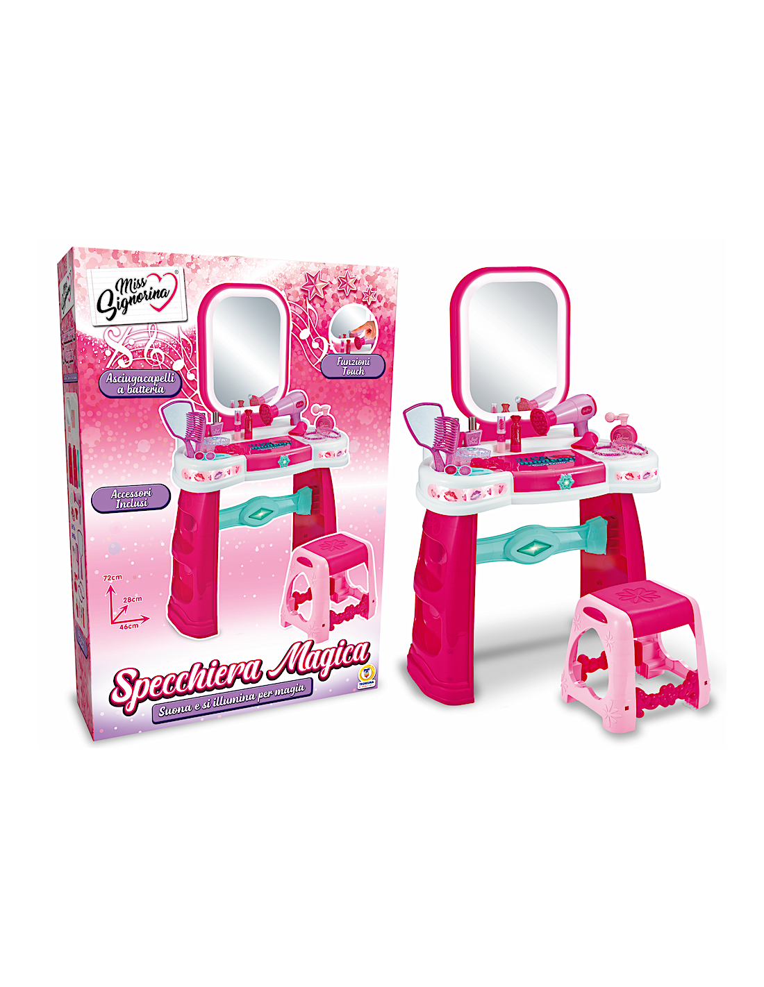 MISS SIGNORINA - SPECCHIERA GIOCATTOLO 72CM CON LED LUCI E SUONI