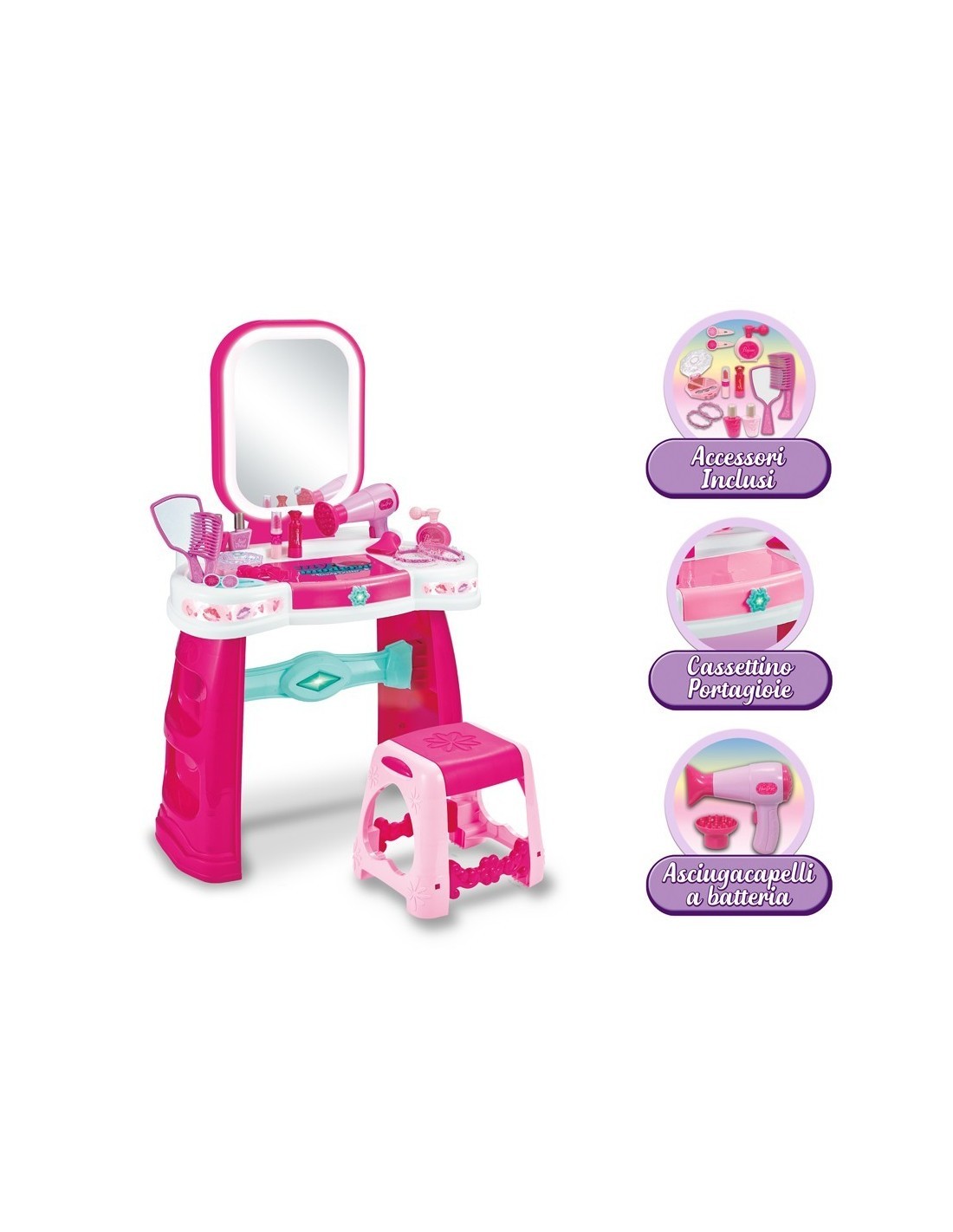 MISS SIGNORINA - SPECCHIERA GIOCATTOLO 72CM CON LED LUCI E SUONI