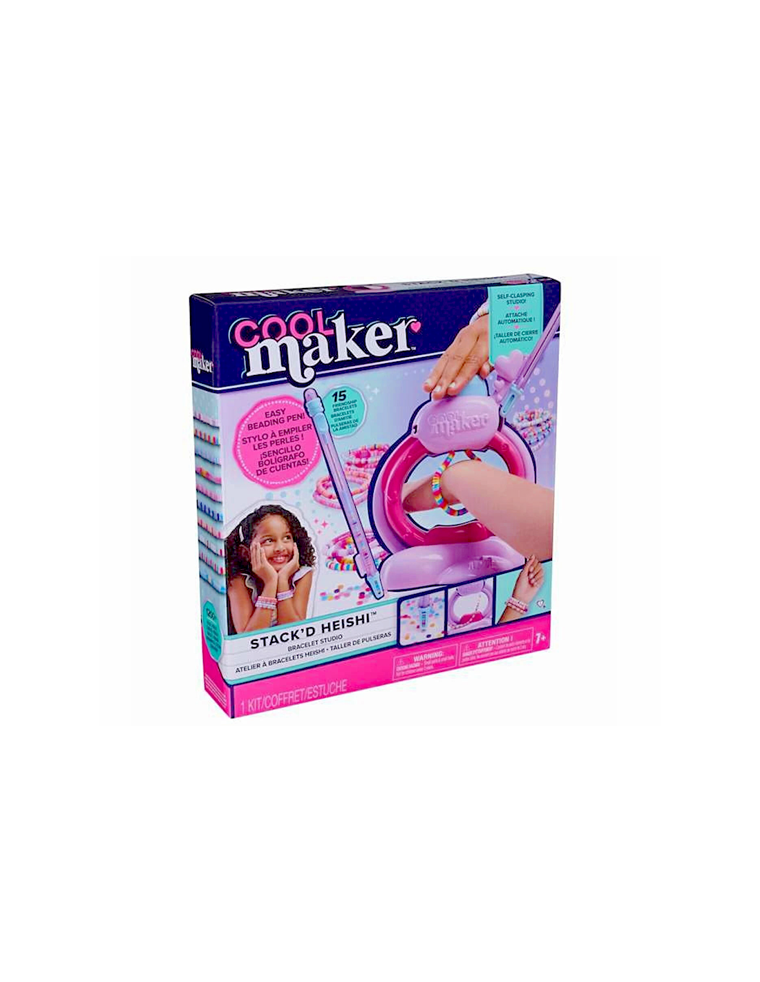 COOL MAKER KIT CREAZIONE BRACCIALETTI, +1200 PERLE, HEISHI, BRACCIALI FAI‑DA‑TE, 7+ ANNI