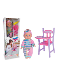 BABY TEO - BAMBOLA BEBE' CON SEGGIOLONE ED ACCESSORI