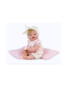 BAMBOLA REBORN ZOE, TUTINA ROSA, ACCESSORI, MADE IN SPAIN