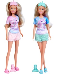 SIMBA, STEFFI LOVE PYJAMAS, BAMBOLE 29 CM, UNICORN PIGIAMA, MASCHERINA SONNO, CIABATTINE, GIOCO BAMBINI 3+ MODELLI ASSORTITO 2