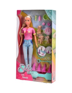 SIMBA, STEFFI LOVE DOG TRAINER, BAMBOLE, 3 CAGNOLINI E ACCESSORI, GIOCO BAMBINI 3+ 2