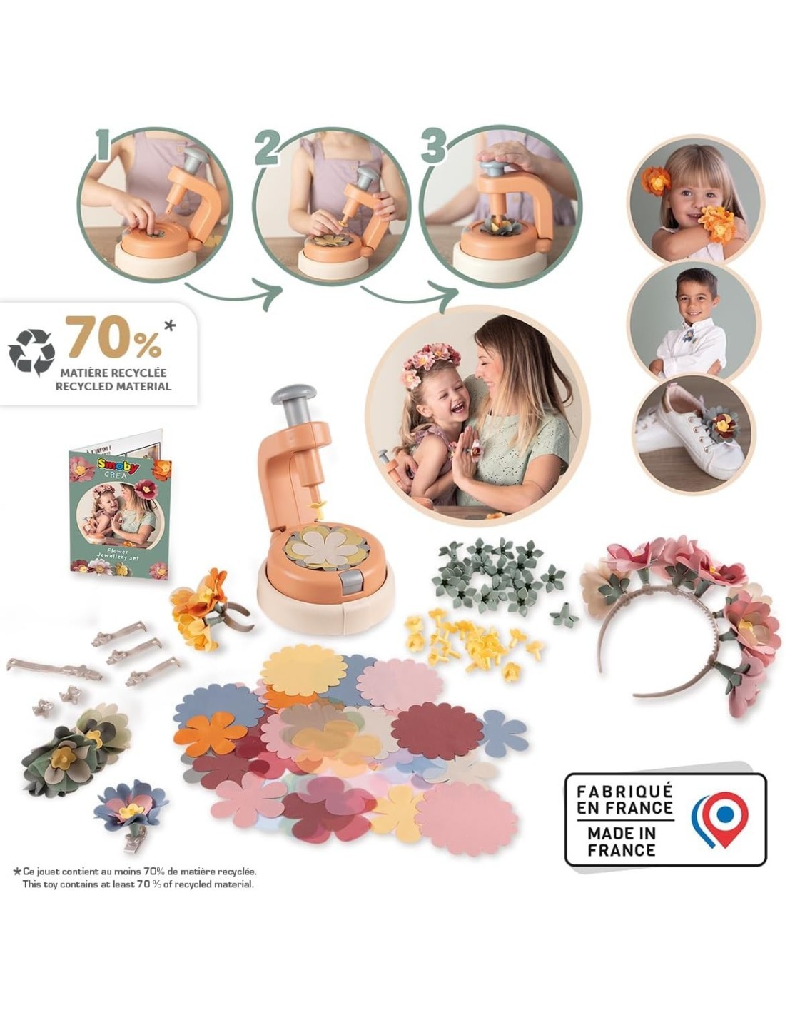 SMOBY, CREA SET GIOIELLI, A FORMA DI FIORE, ATTIVITÀ DI BRICOLAGE, CREAZIONE GIOIELLI, BAMBINI