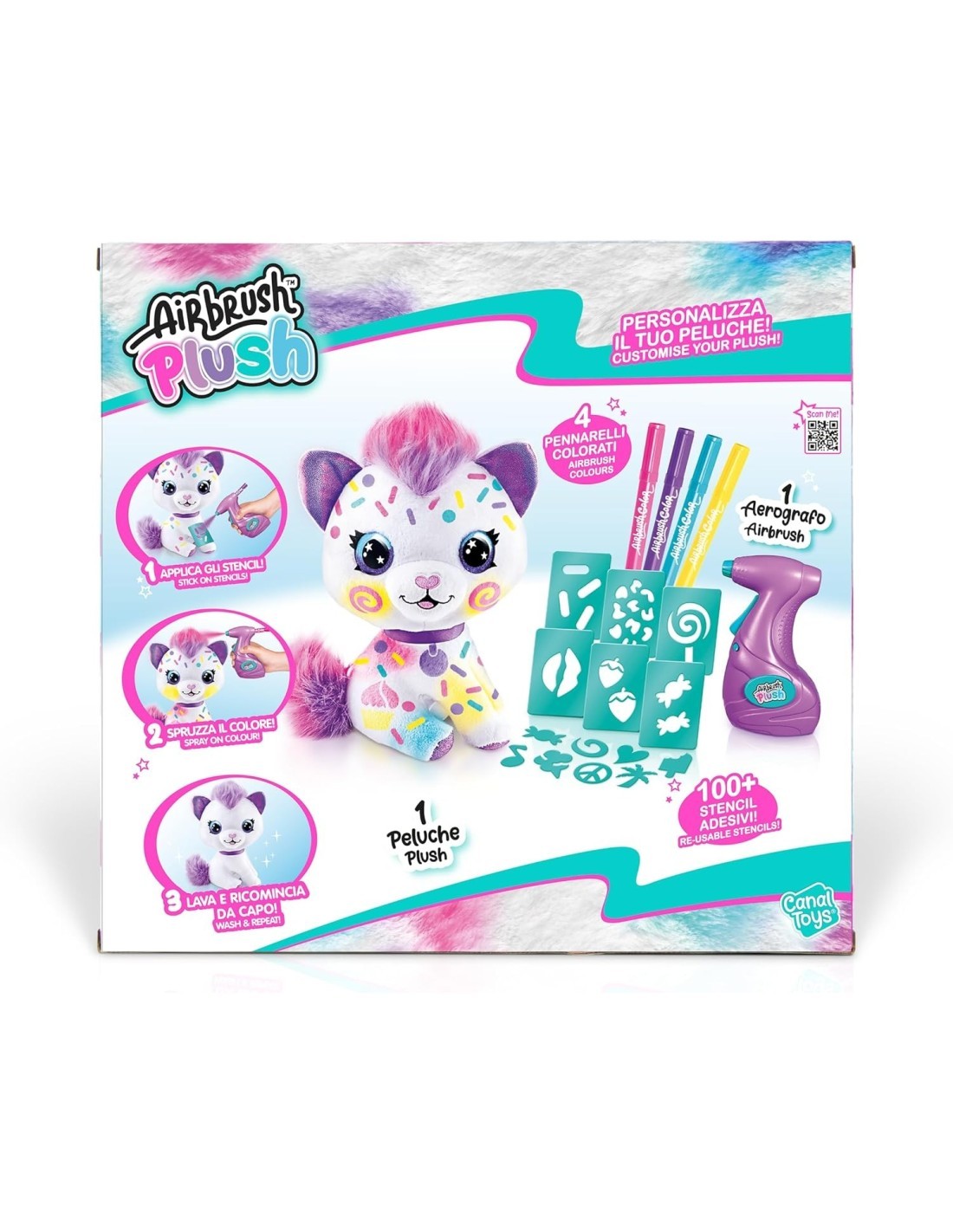 AIRBLUSH PLUSH 20289584 GATTINO KITTY, MORBIDO PELUCHE PER RAGAZZI