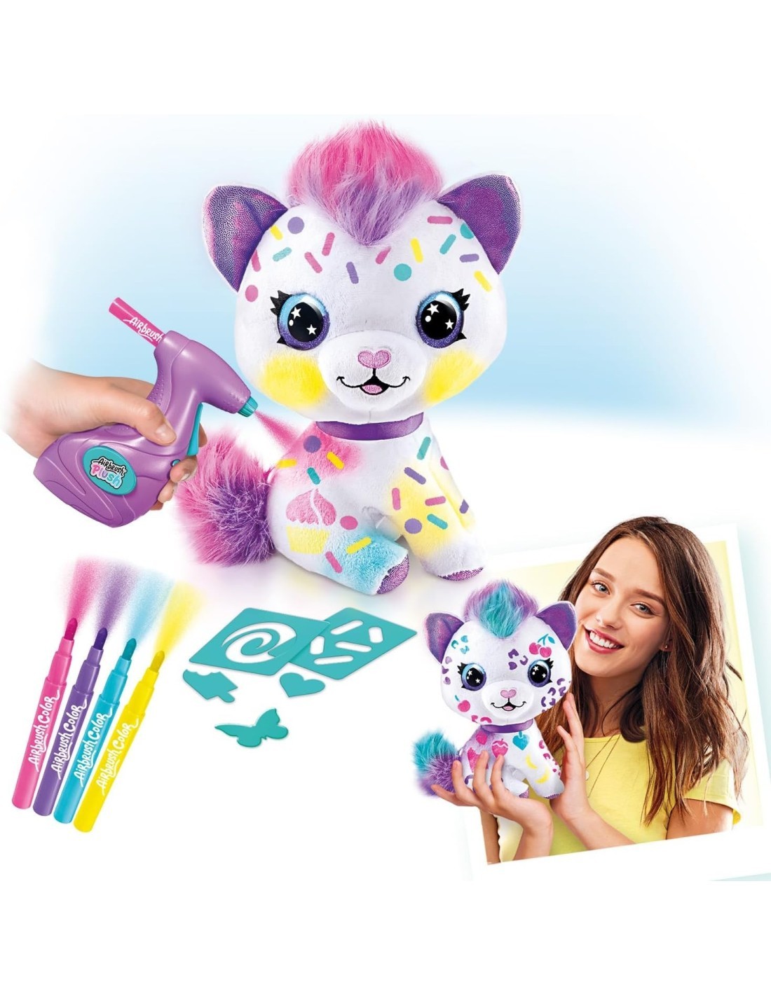 AIRBLUSH PLUSH 20289584 GATTINO KITTY, MORBIDO PELUCHE PER RAGAZZI