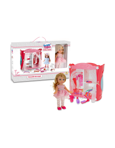 BAMBOLA CON ARMADIO E ACCESSORI-BABY TEO -