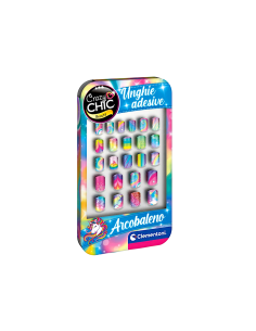 CLEMENTONI CRAZY CHIC, UNGHIE FINTE ADESIVE ARCOBALENO