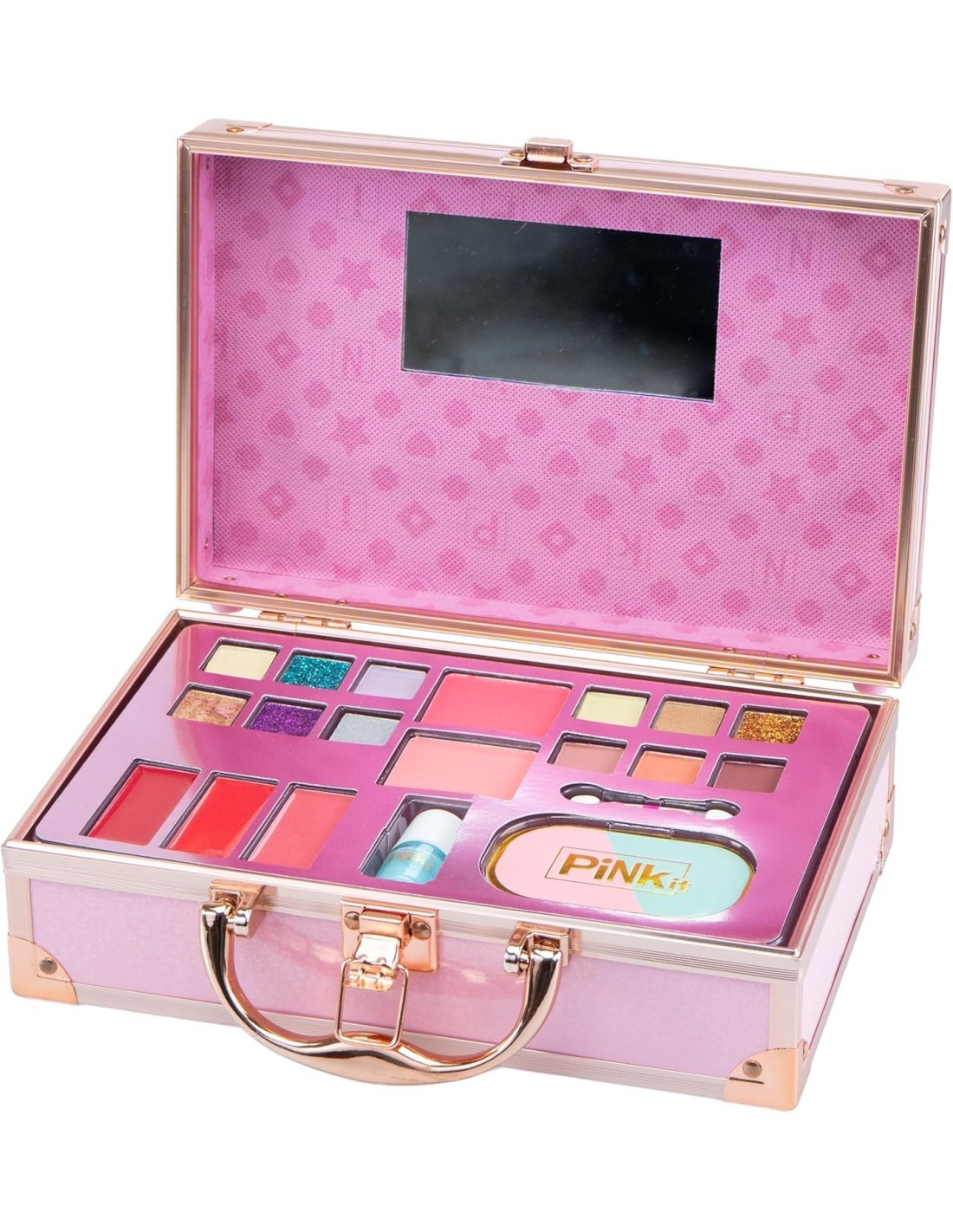 PINKIT Make Up Travel Case – Valigetta Trucco Bambina con Specchio e Accessori