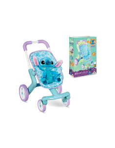 PASSEGGINO STITCH IN METALLO CON PELUCHE, MANIGLIA ERGONOMICA, RUOTE PIROETTANTI, MULTIDIREZIONALI, BAMBINI 18+ MESI