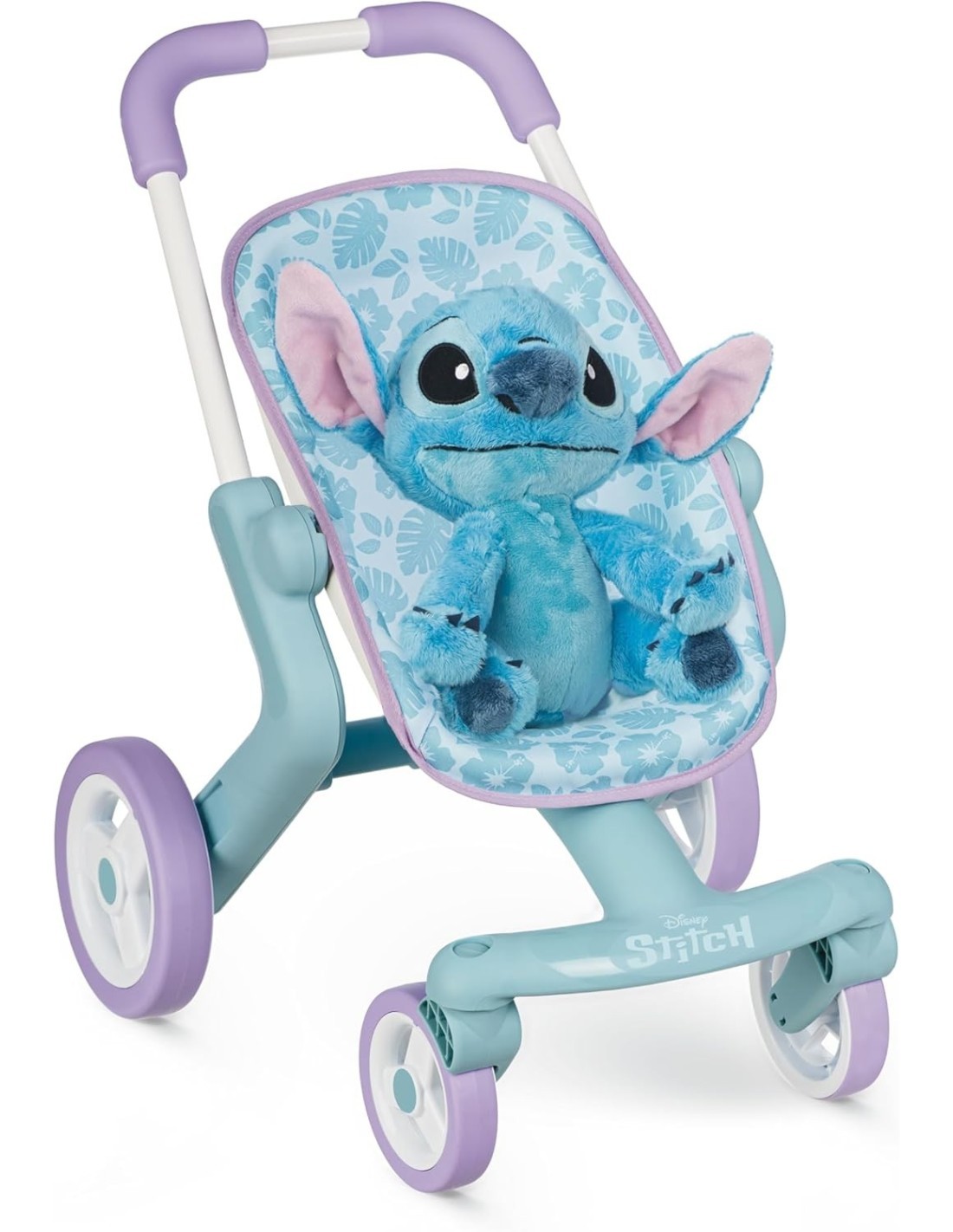 PASSEGGINO STITCH IN METALLO CON PELUCHE, MANIGLIA ERGONOMICA, RUOTE PIROETTANTI, MULTIDIREZIONALI, BAMBINI 18+ MESI