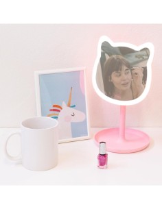 PINKIT Mirror – Specchio da Trucco a Forma di Gatto con Luce LED