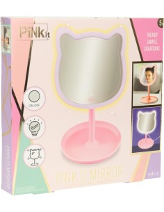 PINKIT Mirror – Specchio da Trucco a Forma di Gatto con Luce LED