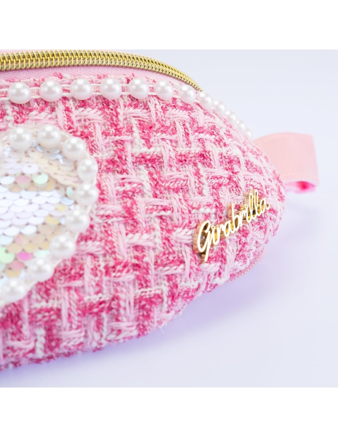 Girabrilla – Marsupio Tweed con Cuore in Paillettes Reversibili Assortiti