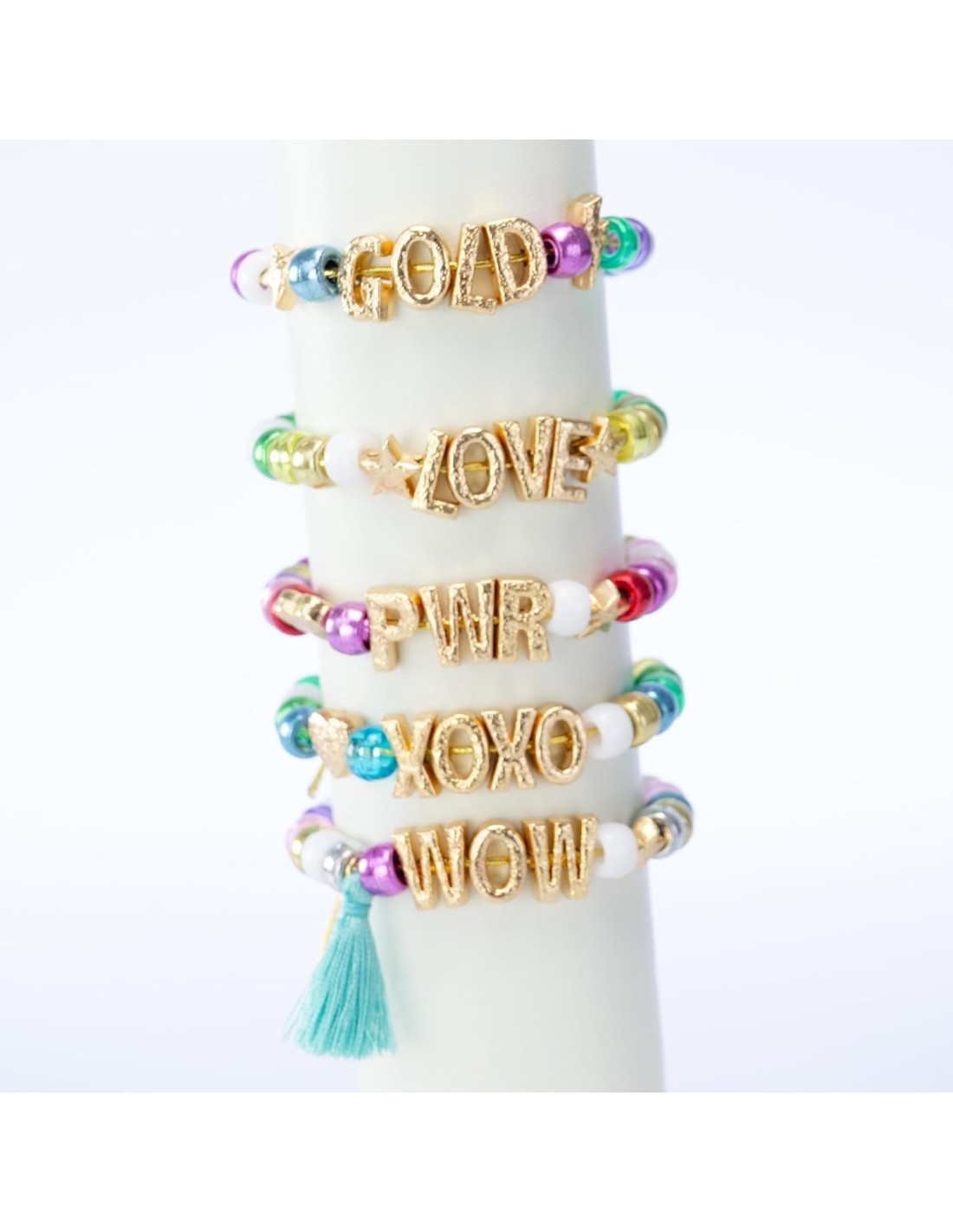 Nice Group – Perline ABC Precious Gold, Kit Creativo con Oltre 300 Perline