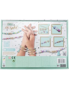 Nice Group – Perline ABC Precious Gold, Kit Creativo con Oltre 300 Perline