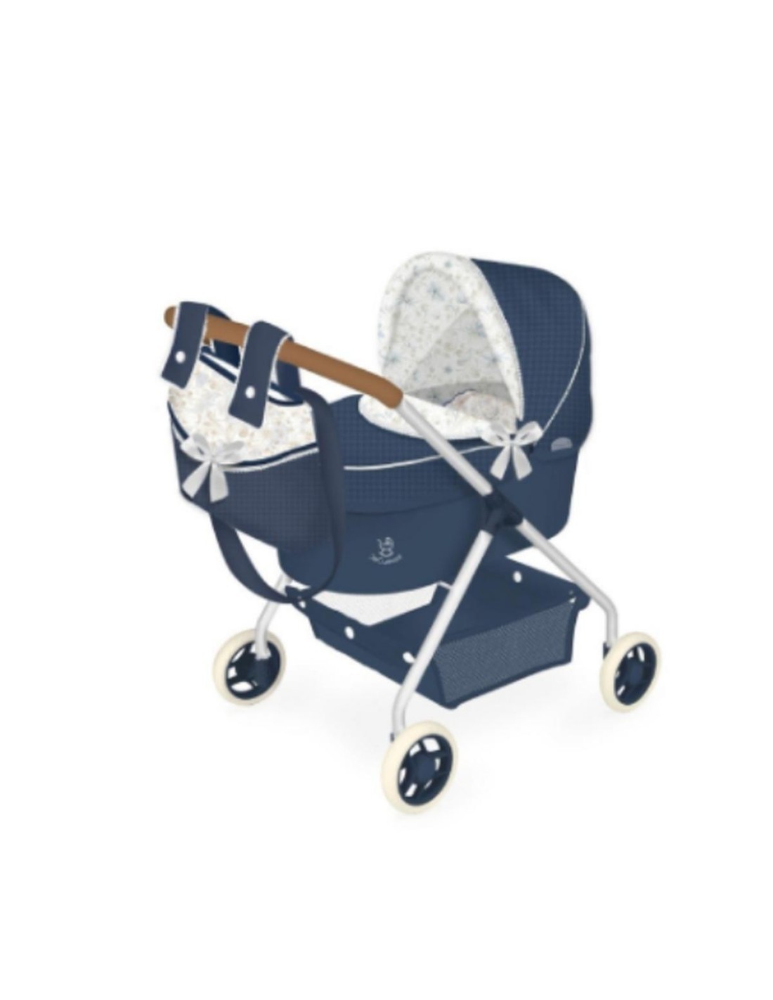 CARROZZINA VINTAGE 35X50X60CM PER BAMBOLE CON BORSA, GIOCO PER BAMBINI