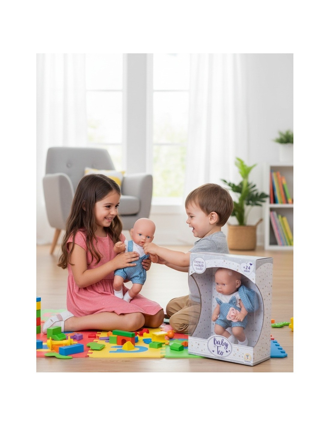 BABY TEO, NEONATO IN VINILE, BAMBOLA REALISTICA, 35CM