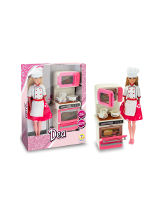 DEA - BAMBOLA CHEF CON ACCESSORI CUCINA