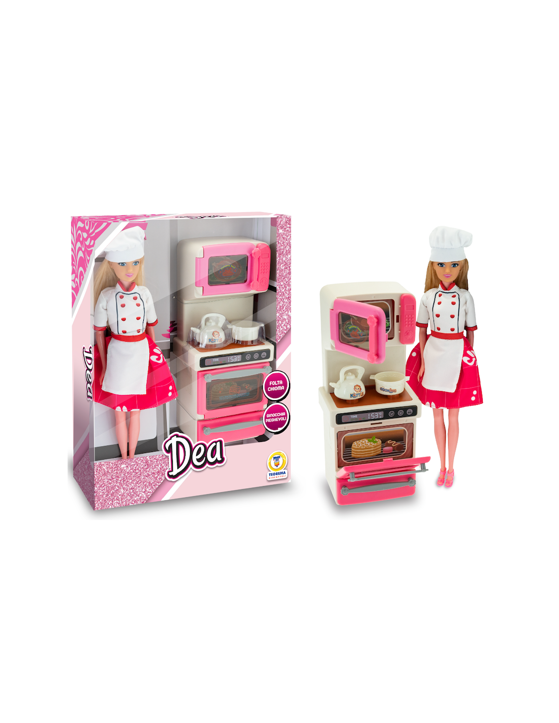 DEA - BAMBOLA CHEF CON ACCESSORI CUCINA