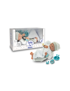 BABY TEO - NEOBORN NEONATO BIANCO 40CM CON ACCESSORI