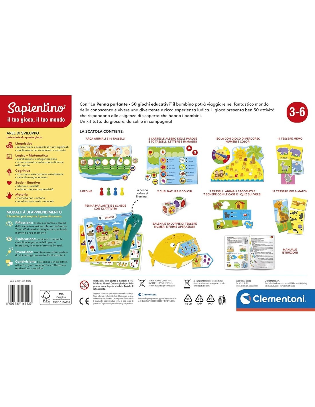 SAPIENTINO 16212 PENNA INTERATTIVA 50 GIOCHI su TreG Ingrosso