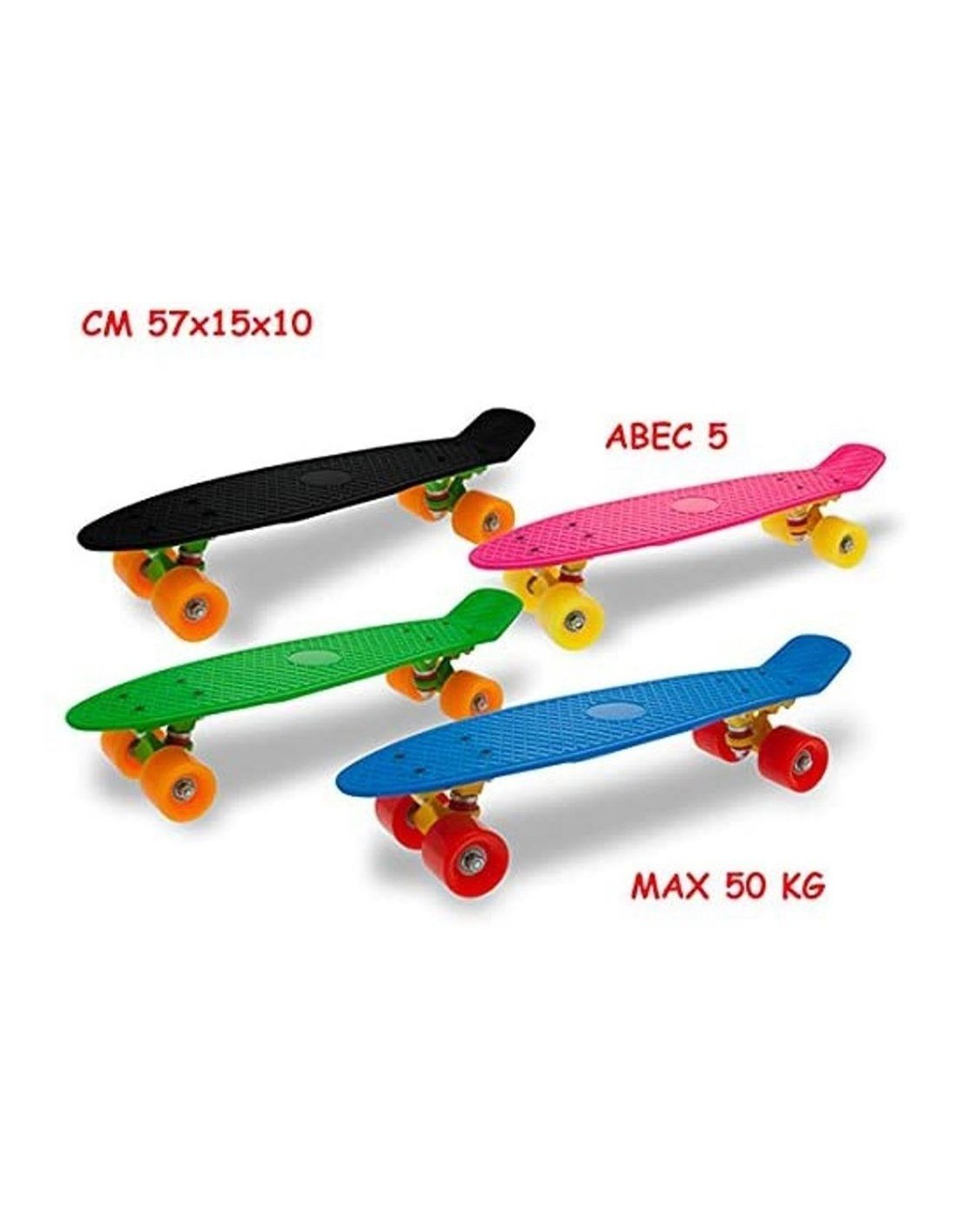 TEOSPORT 51559 SKATEBOARD FLUO 50KG 57CM su TreG Ingrosso