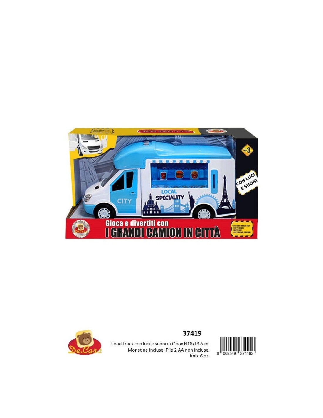 FURGONE FAST FOOD 37419 FRIZIONE LUCI SUONI su TreG Ingrosso