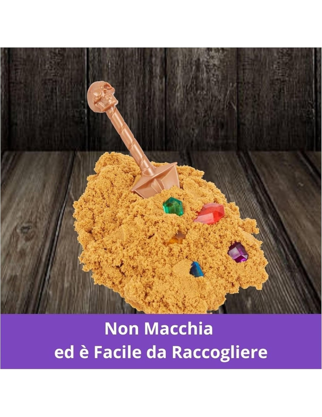 Kinetic Sand, Playset Caccia al Tesoro con Sabbia Dorata e Marrone, 9 Tesori Nascosti, Gioco per Bambini 3+ Anni