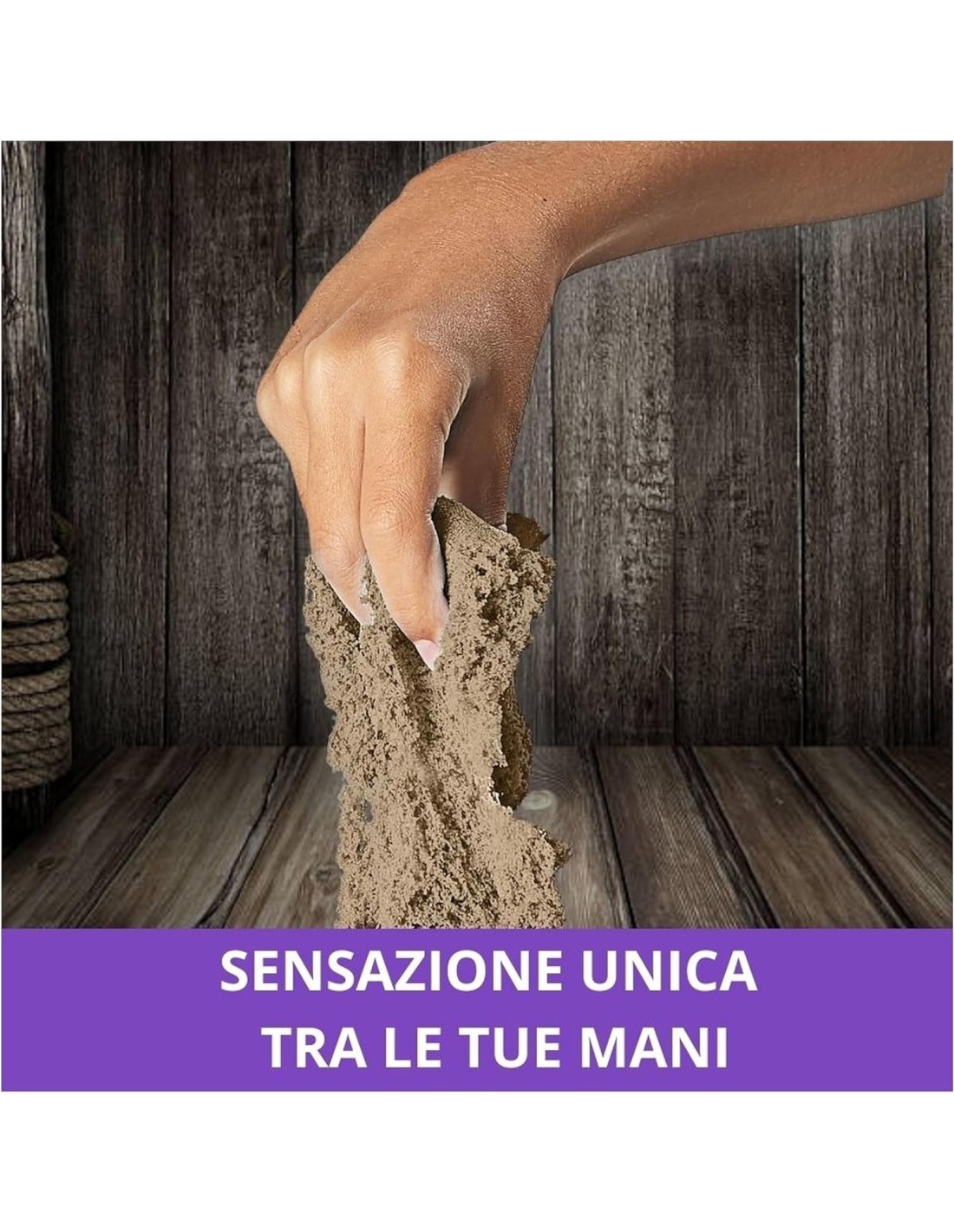 Kinetic Sand, Playset Caccia al Tesoro con Sabbia Dorata e Marrone, 9 Tesori Nascosti, Gioco per Bambini 3+ Anni