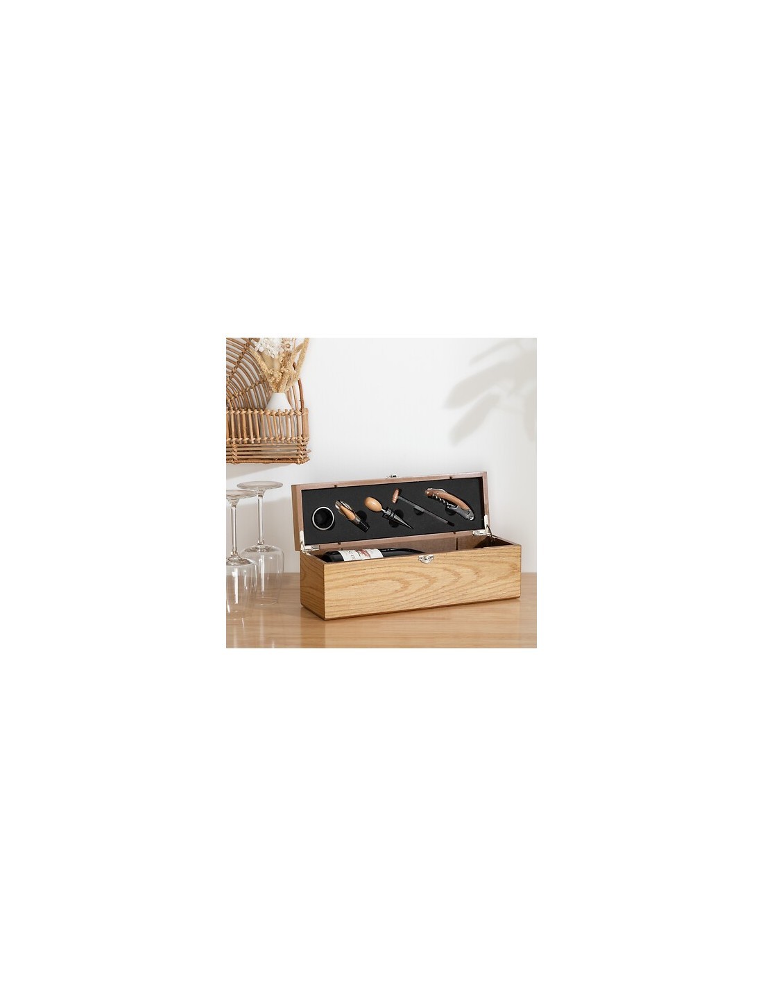 SET 5PZ SOMMELIER IN SCATOLA LEGNO 36X12X12CM su TreG Ingrosso