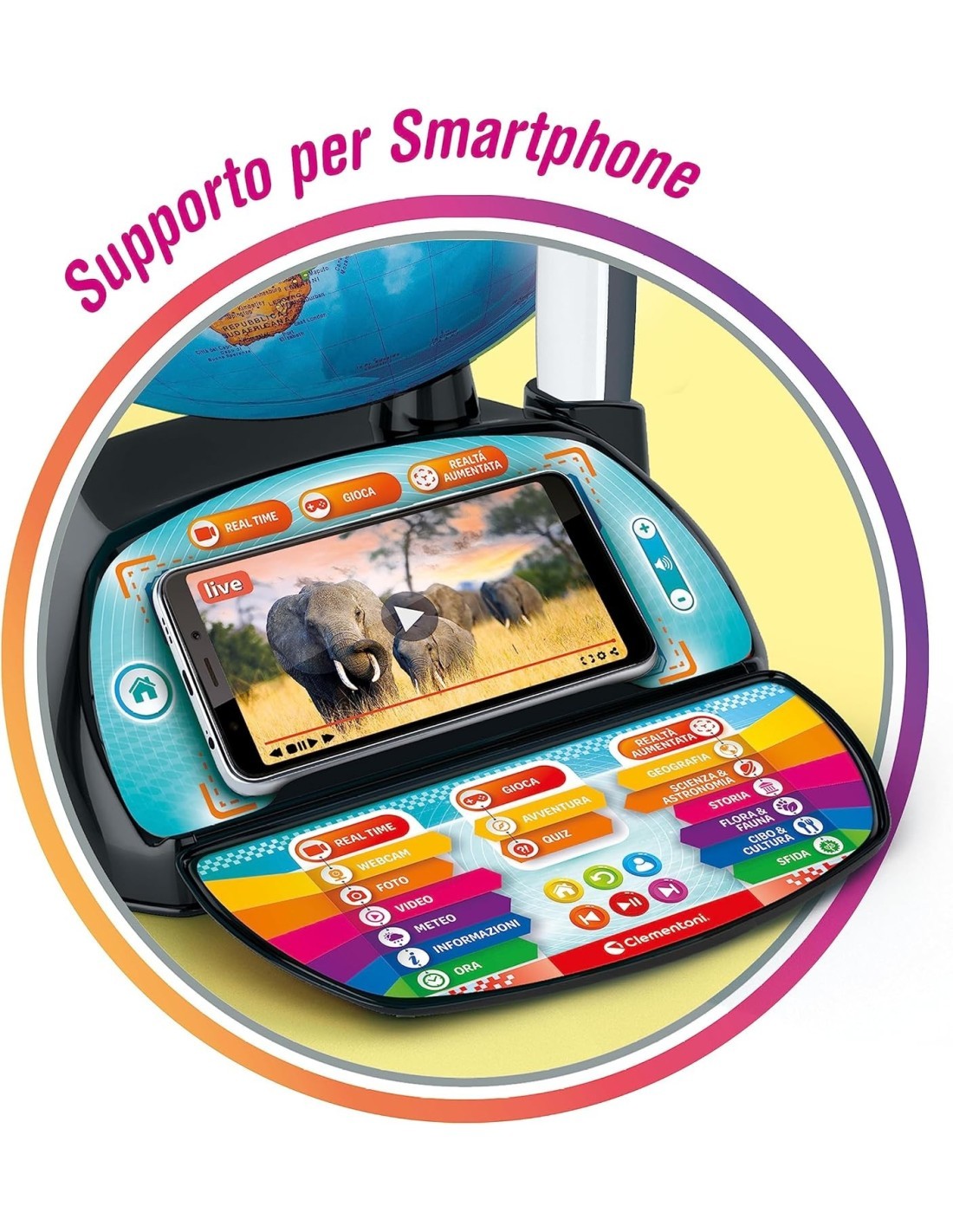 SAPIENTINO CLEMENTONI ESPLORAMONDO REAL TIME GIOCO EDUCATIVO PER BAMBINI