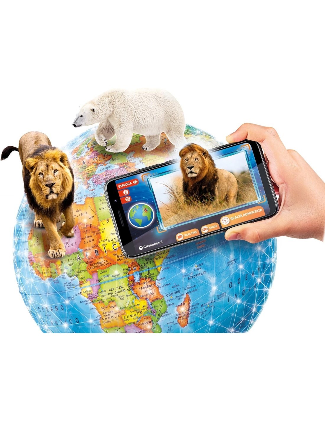 SAPIENTINO CLEMENTONI ESPLORAMONDO REAL TIME GIOCO EDUCATIVO PER BAMBINI