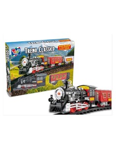 TEO S  PISTA TRENO CLASSICO 105CM LUCI E SUONI, GIOCATTOLO BAMBINI, TRENO ELETTRICO