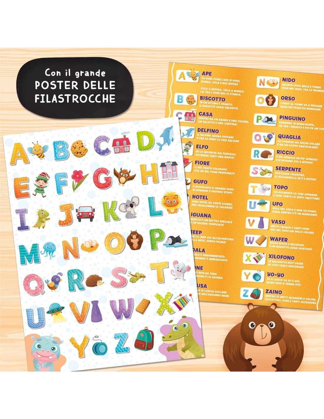 CAROTINA GLI UTILISSIMI MIO PRIMO ALFABETO, IMPARA L’ALFABETO