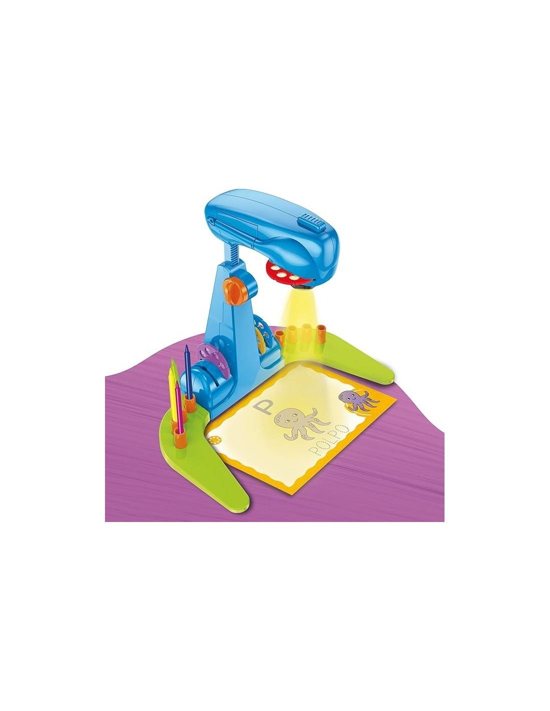 Carotina Proiettore Scuola di Lettura e Scrittura, Proiettore Didattico, Scrittura e Disegno, Lavagna Scrivi e Cancella-Lisciani