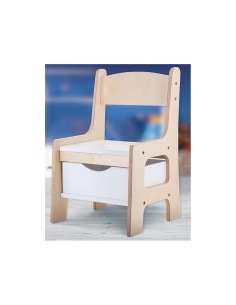 Montessori Wood Toy Box Chair, Sedia in Legno con Cassetto Portagiochi, Gioco Educativo Montessori, Sedia Sicura e Resistente