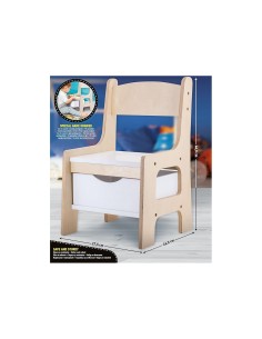 Montessori Wood Toy Box Chair, Sedia in Legno con Cassetto Portagiochi, Gioco Educativo Montessori, Sedia Sicura e Resistente