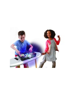 Mixer DJ 80 Kidistar, Console DJ con Luci, Microfono Incorporato, Bluetooth, 15 Tasti Luminosi, 15 Mix Inclusi