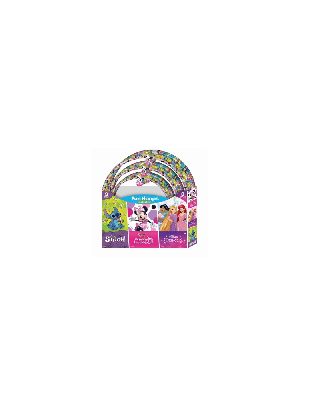 Hula Hoop Disney 56/66/76 cm, Cerchio Assortito con Design Disney, Hula Hoop per Bambini, Giochi e Attività
