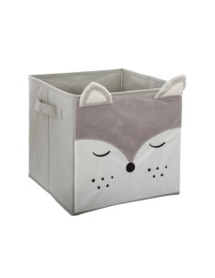 Contenitore per bambini Volpe Atmosphera Velluto Grigio 29x29 cm