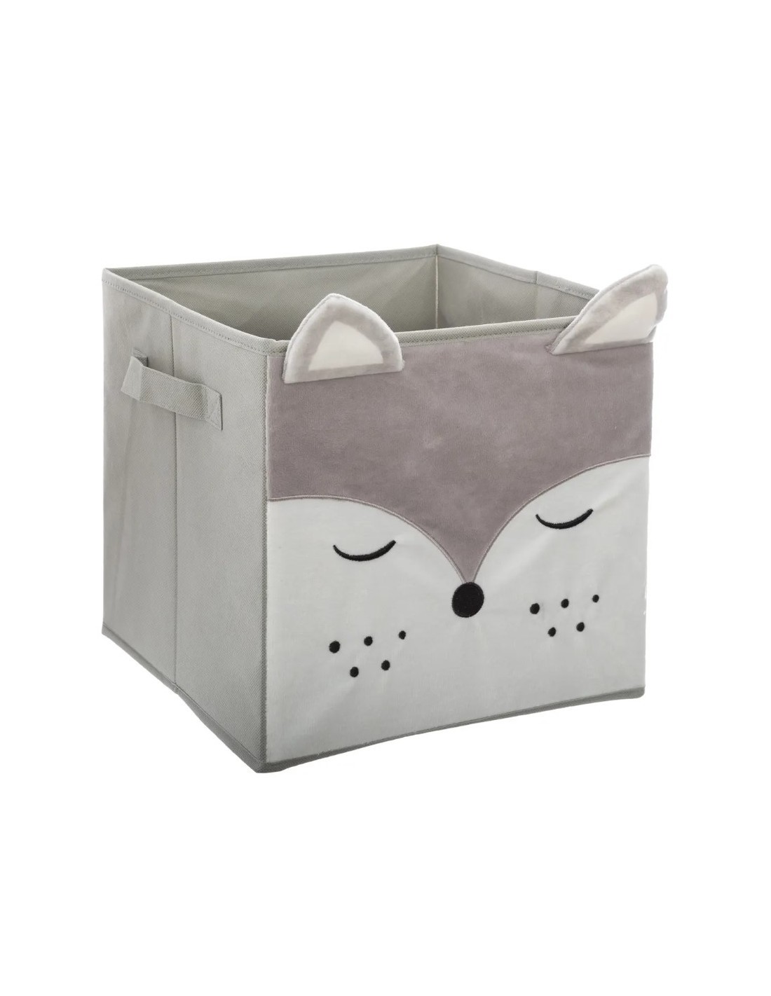 Contenitore per bambini Volpe Atmosphera Velluto Grigio 29x29 cm