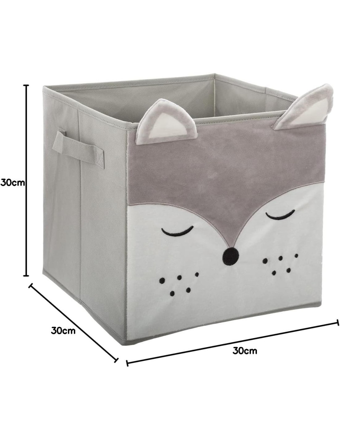 Contenitore per bambini Volpe Atmosphera Velluto Grigio 29x29 cm