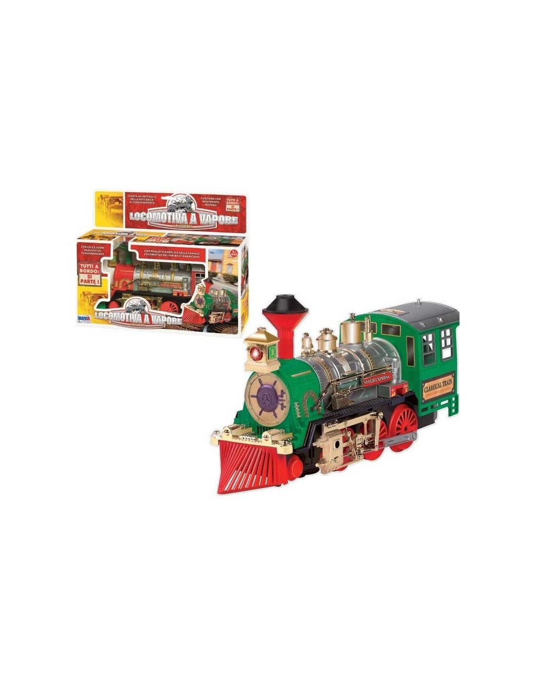 LOCOMOTIVA VAPORE 10759 A BATTERIA LUCI SUONI