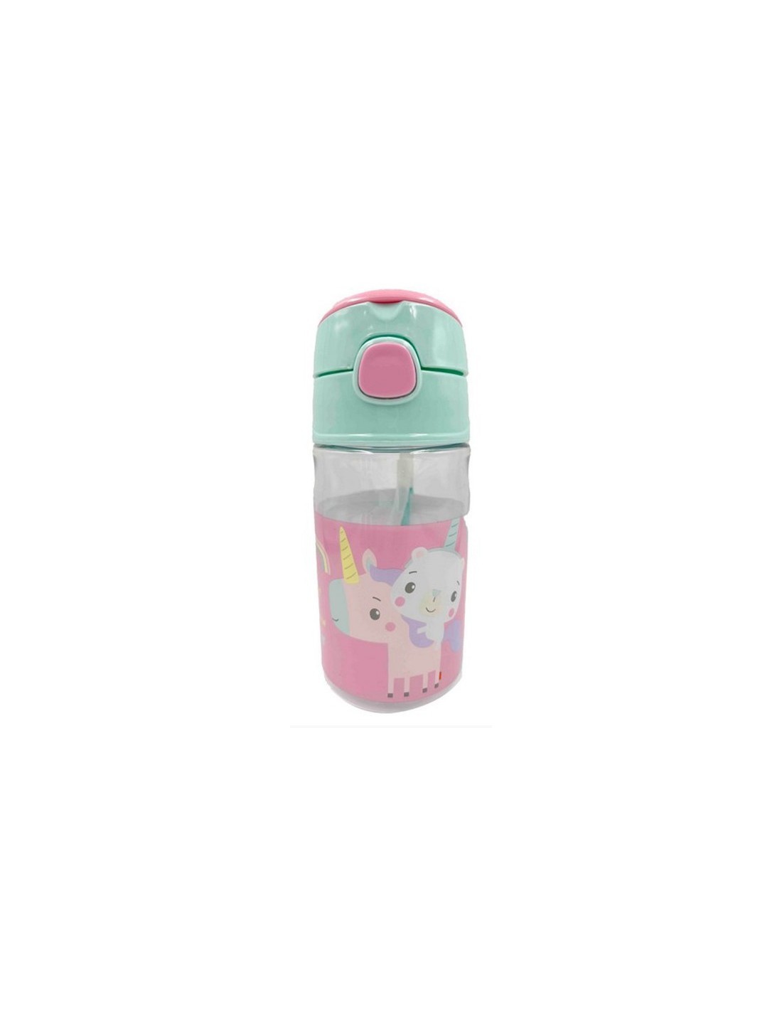 Bottiglia Arcobaleno Unicorno Fisher-Price 350 ML, Borraccia con Cannuccia, PVC Durevole e Sicuro, Design Allegro e Fantasioso